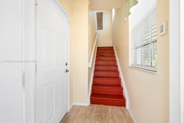 13127 SW 42nd St Unit 6203, Miramar, FL 33027 - stairway featuring baseboards and tile patterned flooring