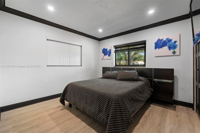 11981 SW 178th Ter, Miami, FL 33177 - bedroom with baseboards, ornamental molding, and light wood finished floors