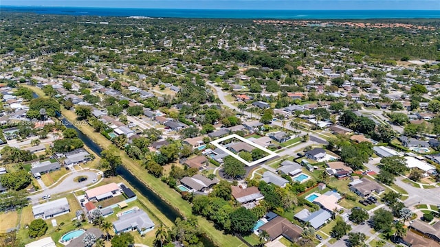 aerial view featuring a residential view
