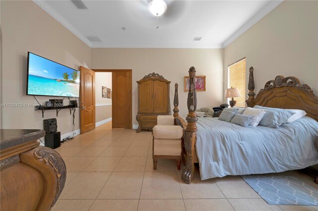 7761 SW 122nd Ave, Miami, FL 33183 - bedroom with light tile patterned flooring and ornamental molding