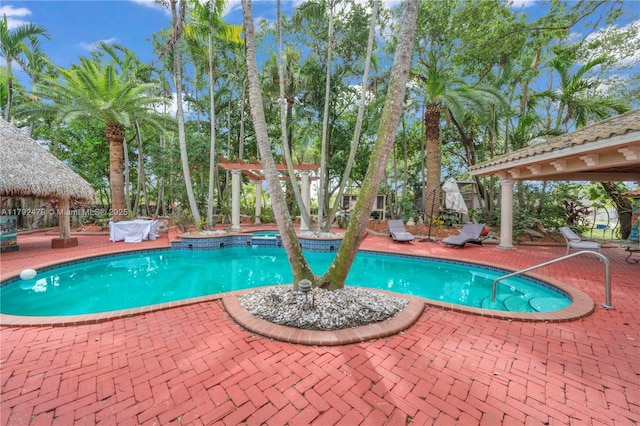 7761 SW 122nd Ave, Miami, FL 33183 - swimming pool featuring a gazebo, a patio, and an in-ground hot tub