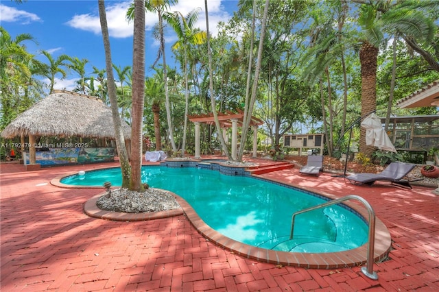 7761 SW 122nd Ave, Miami, FL 33183 - outdoor pool featuring a gazebo and a patio area
