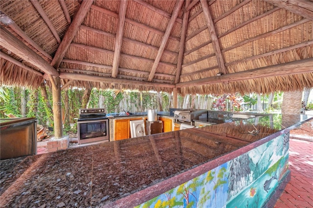 7761 SW 122nd Ave, Miami, FL 33183 - view of patio featuring a gazebo, exterior kitchen, and area for grilling