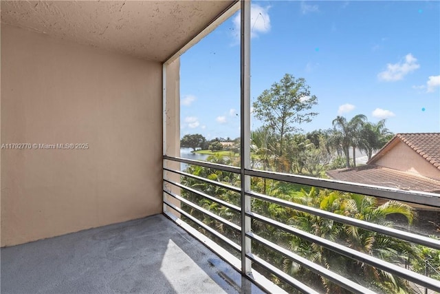 balcony with a water view