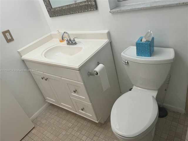 2900 N Pine Island Rd Unit 307, Sunrise, FL 33322 - half bathroom with vanity, baseboards, tile patterned flooring, and toilet