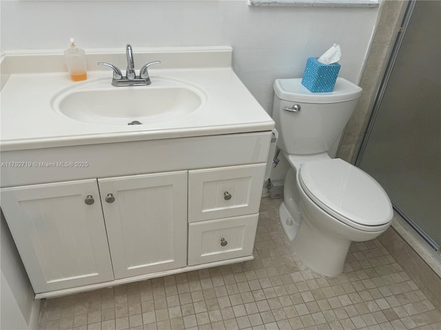 2900 N Pine Island Rd Unit 307, Sunrise, FL 33322 - bathroom with vanity, tile patterned flooring, a shower stall, and toilet