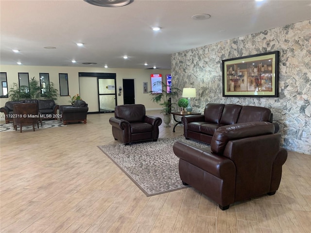 2900 N Pine Island Rd Unit 307, Sunrise, FL 33322 - living area with recessed lighting and wood finished floors