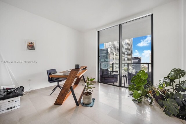 68 SE 6th St Unit 1204, Miami, FL 33131 - office space featuring a wall of windows and a view of city