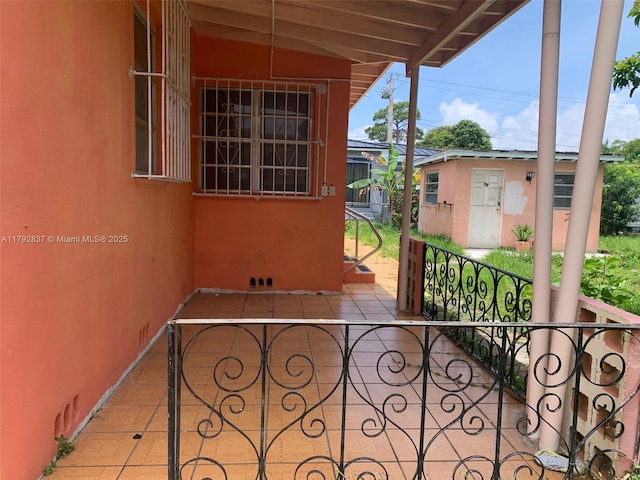 2381 SW 7th St, Miami, FL 33135 - view of patio / terrace with a storage shed