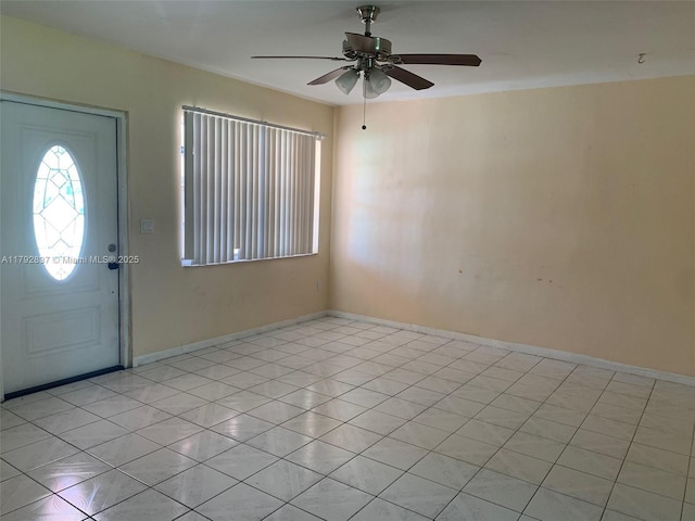 2381 SW 7th St, Miami, FL 33135 - foyer entrance featuring a ceiling fan and light tile patterned flooring