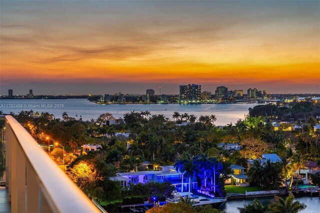 property view of water featuring a view of city