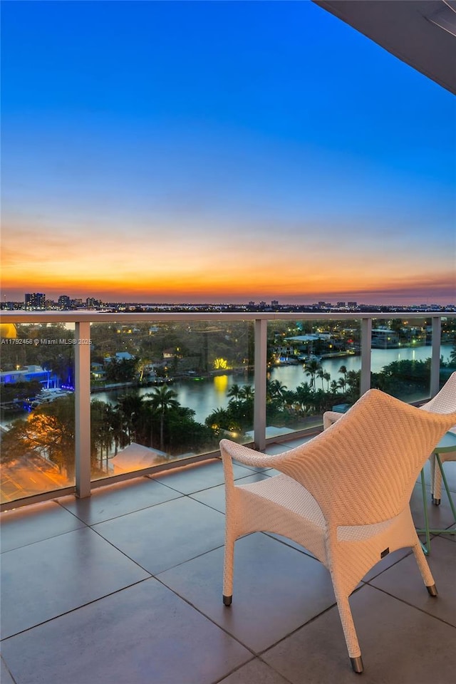 balcony with a water view
