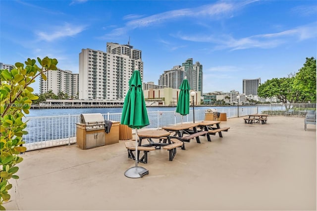 1000 Parkview Dr Unit 329, Hallandale Beach, FL 33009 - view of patio with area for grilling and a city view