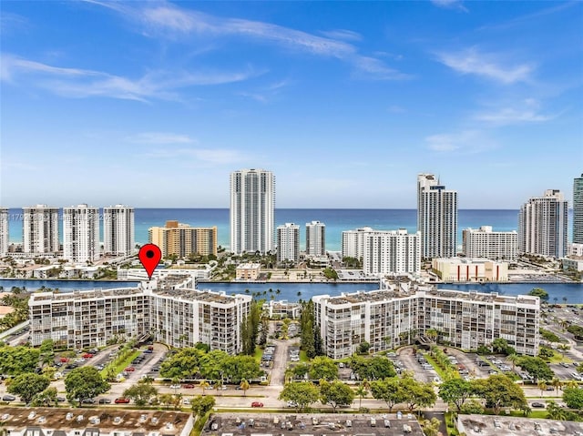 1000 Parkview Dr Unit 329, Hallandale Beach, FL 33009 - birds eye view of property featuring a view of city and a water view