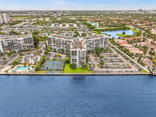 1000 Parkview Dr Unit 329, Hallandale Beach, FL 33009 - birds eye view of property with a water view and a view of city