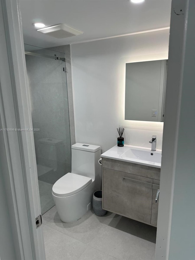 6711 SW 127th Pl, Miami, FL 33183 - full bath with vanity, a stall shower, toilet, and visible vents