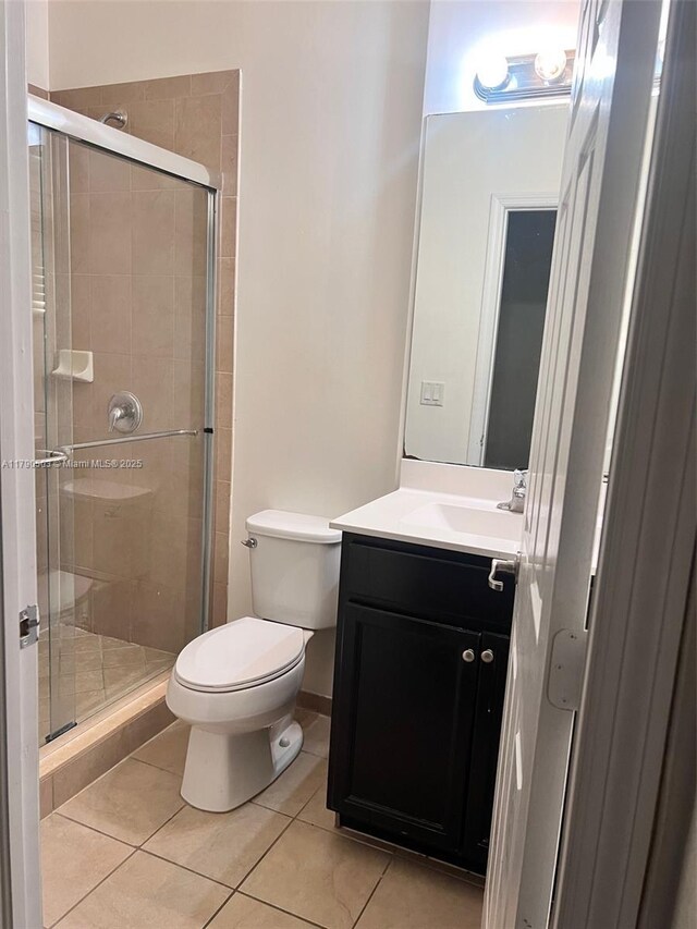 112 SE 28th Ter Unit 4, Homestead, FL 33033 - full bathroom with vanity, toilet, tile patterned flooring, and a stall shower
