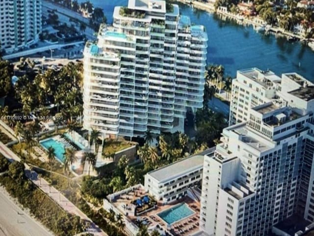 5401 Collins Ave Unit 614, Miami Beach, FL 33140 - birds eye view of property with a view of city and a water view