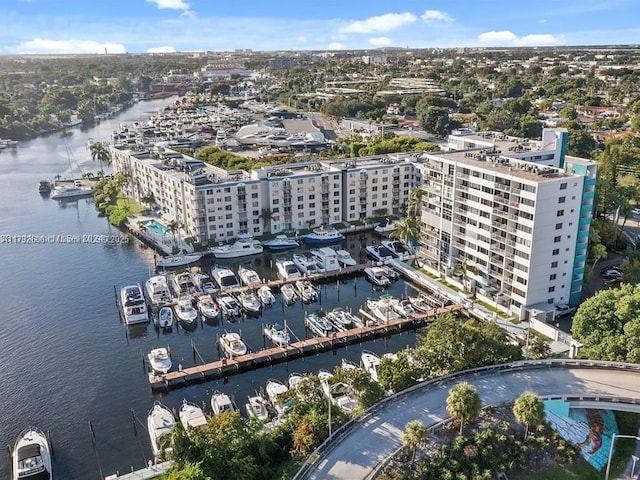 1700 NW N River Dr Unit 501, Miami, FL 33125 - drone / aerial view featuring a water view