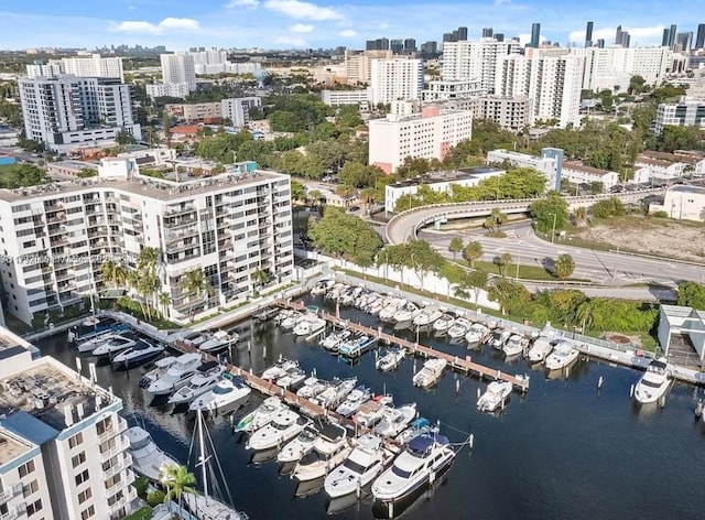1700 NW N River Dr Unit 501, Miami, FL 33125 - bird's eye view with a view of city and a water view
