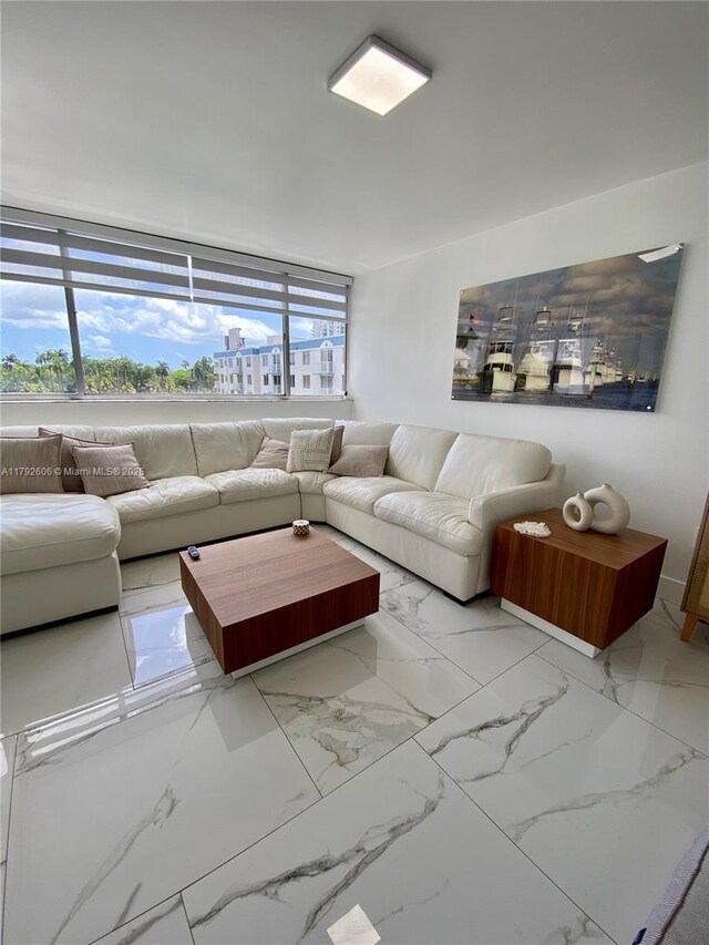 1700 NW N River Dr Unit 501, Miami, FL 33125 - living area with marble finish floor
