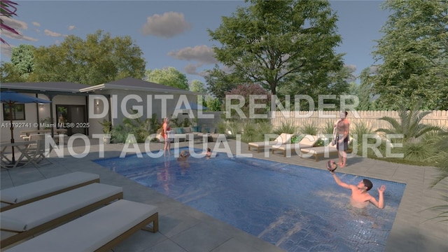 6470 SW 33rd St, Miami, FL 33155 - view of swimming pool featuring a patio and fence