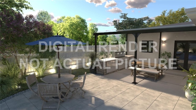 6470 SW 33rd St, Miami, FL 33155 - view of patio with outdoor dining area, area for grilling, and fence