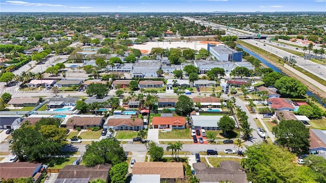 aerial view featuring a residential view