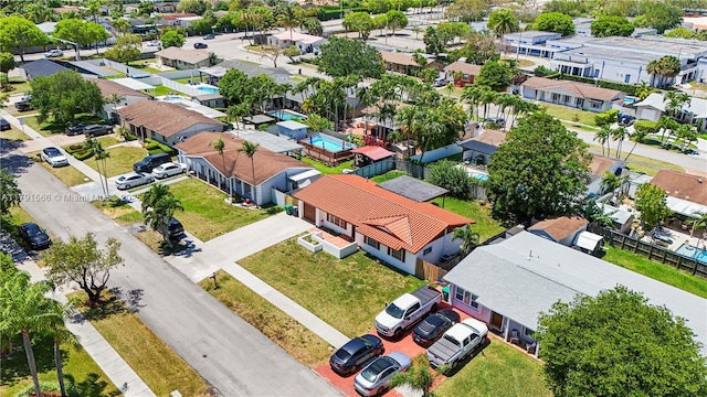 drone / aerial view with a residential view