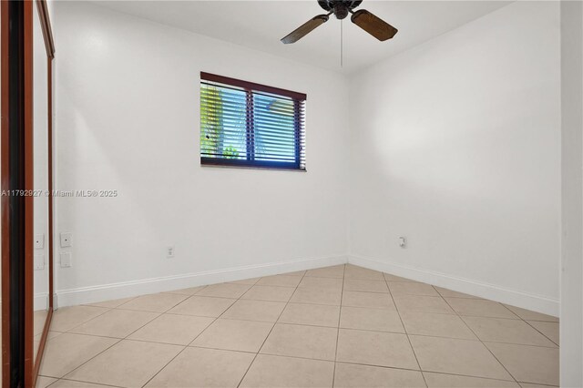 4515 SW 83rd Ave, Miami, FL 33155 - spare room with baseboards, a ceiling fan, and light tile patterned flooring