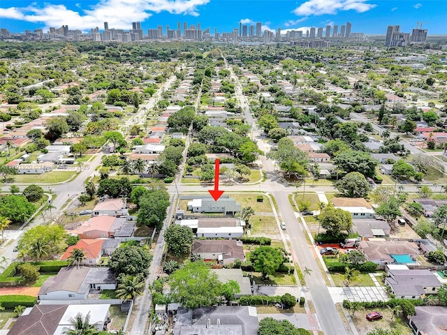 aerial view featuring a residential view and a city view