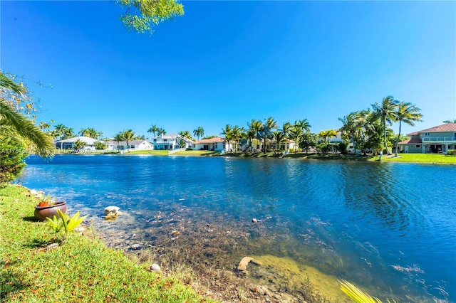 property view of water with a residential view