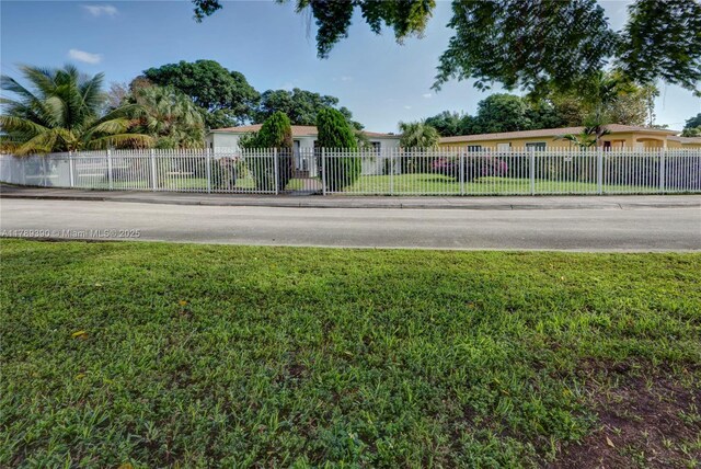 view of yard featuring a fenced front yard