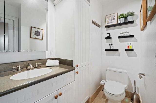 1770 E Las Olas Blvd Unit 507, Fort Lauderdale, FL 33301 - half bathroom featuring toilet, vanity, and baseboards