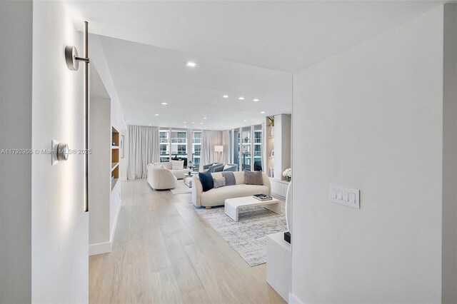 2127 Brickell Ave Unit 2704, Miami, FL 33129 - hall with recessed lighting and light wood-style floors