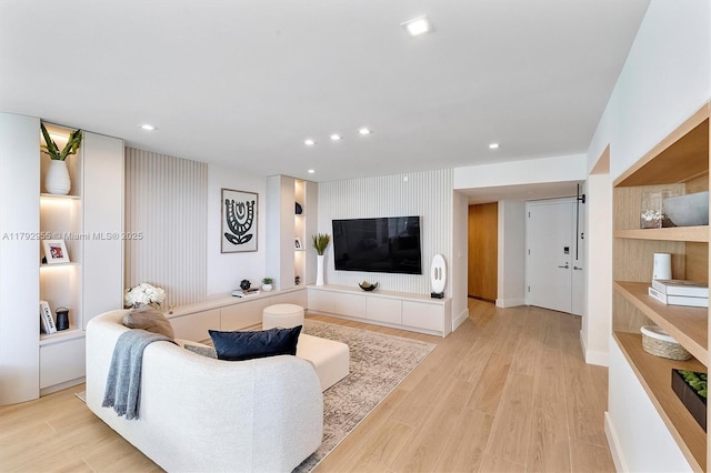 2127 Brickell Ave Unit 2704, Miami, FL 33129 - living room featuring recessed lighting, light wood finished floors, and baseboards
