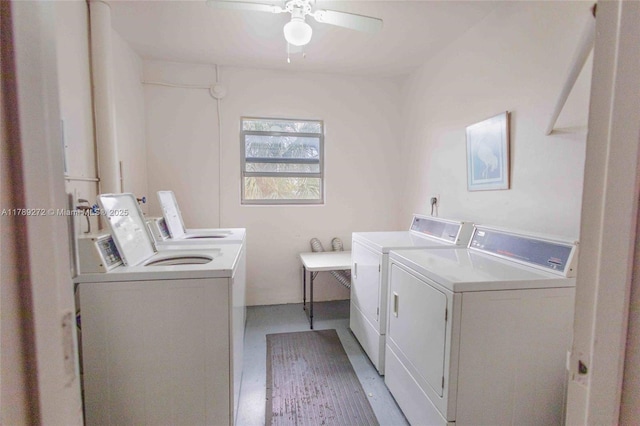 2751 N Palm Aire Dr Unit 310, Pompano Beach, FL 33069 - shared laundry room with independent washer and dryer and ceiling fan