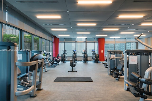 1080 Brickell Ave Unit 2504, Miami, FL 33131 - exercise room featuring carpet flooring