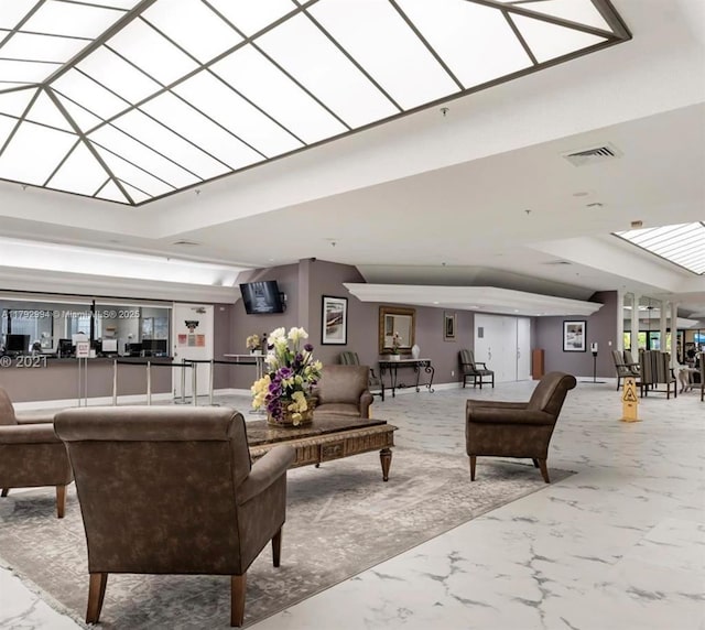 building lobby with visible vents
