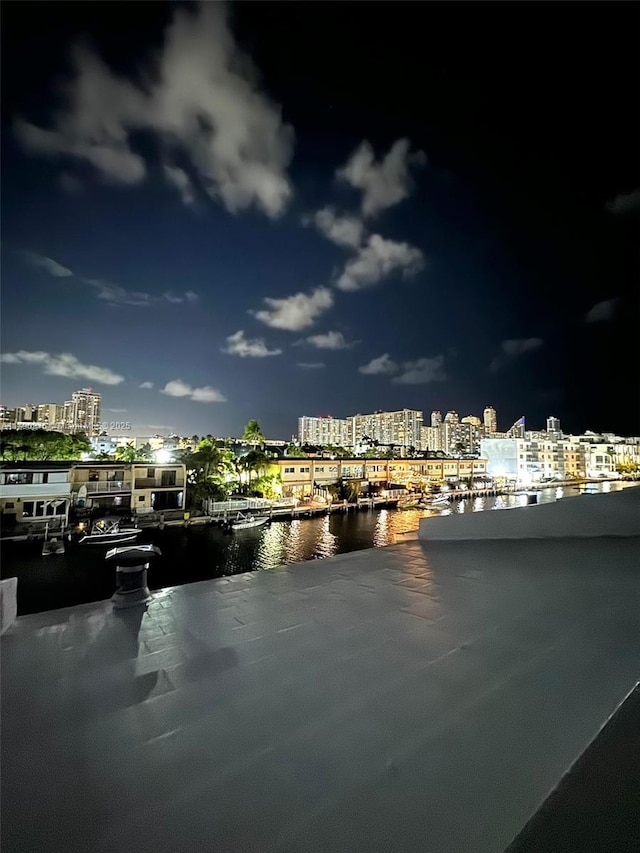 view of water feature featuring a view of city lights