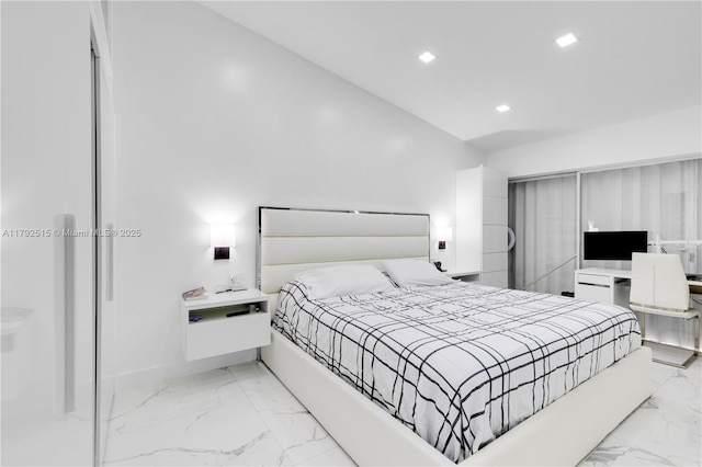 14712 SW 84th Ter, Miami, FL 33193 - bedroom featuring light marble finish floors and recessed lighting