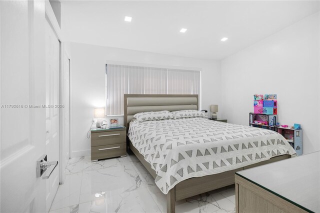 14712 SW 84th Ter, Miami, FL 33193 - full bathroom featuring vanity, marble look tile flooring, and recessed lighting