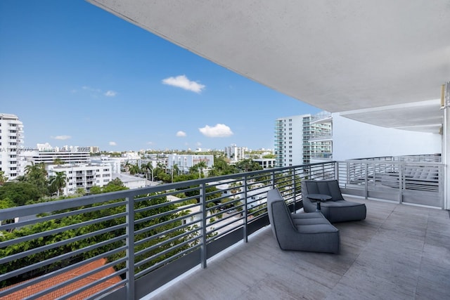 balcony with a view of city