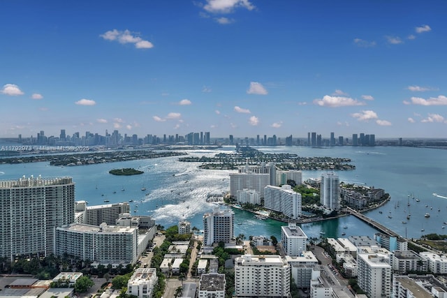 property view of water featuring a view of city