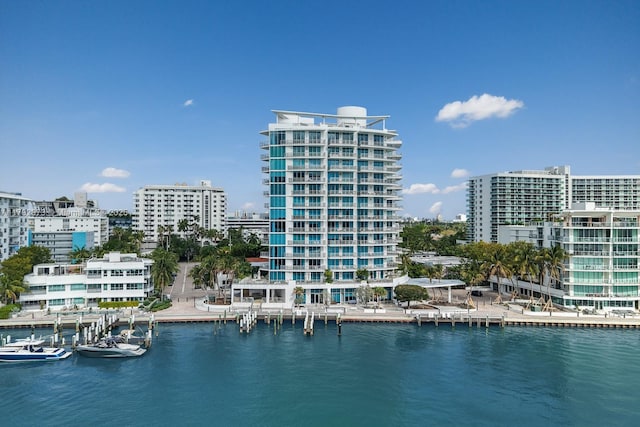 water view with a view of city