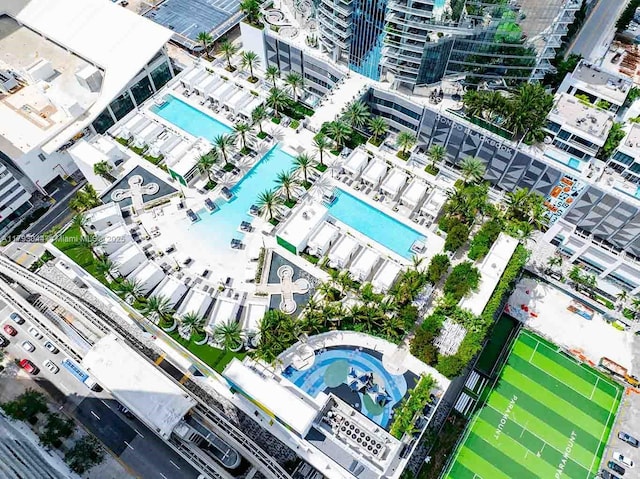851 NE 1st Ave Unit 2604, Miami, FL 33132 - drone / aerial view of a pool