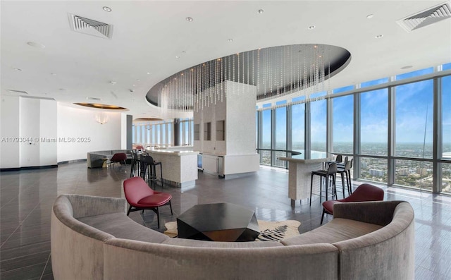 851 NE 1st Ave Unit 2604, Miami, FL 33132 - common area with a wall of windows