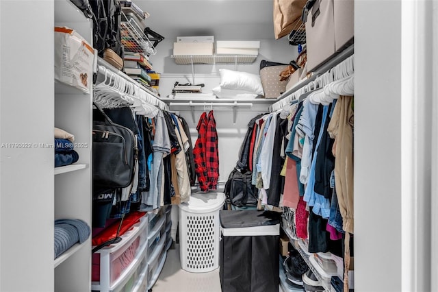 view of walk in closet