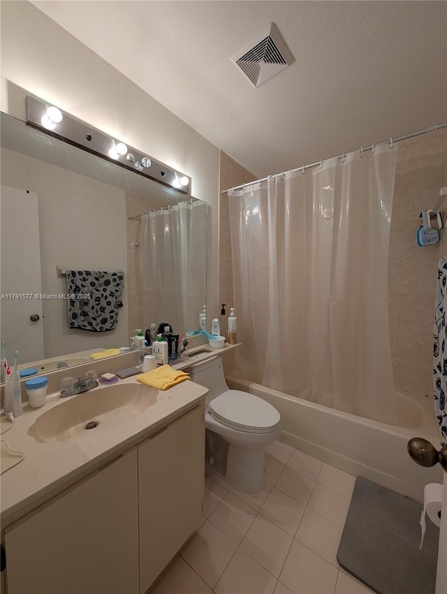 11212 SW 58th Cir, Cooper City, FL 33330 - bathroom with visible vents, tile patterned flooring, vanity, toilet, and shower / bath combo