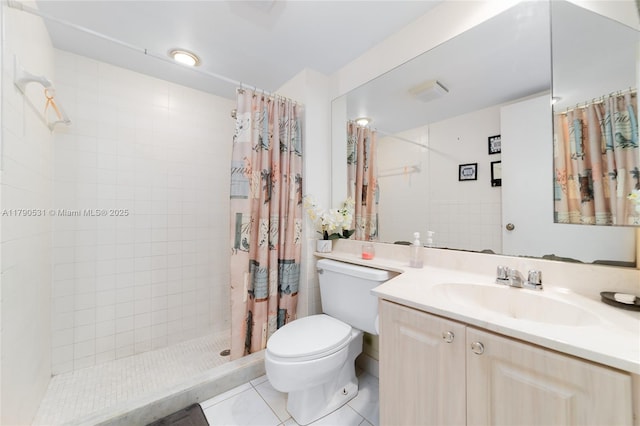 720 7th Ln, Green Acres, FL 33463 - full bath with vanity, tile patterned floors, a tile shower, and toilet